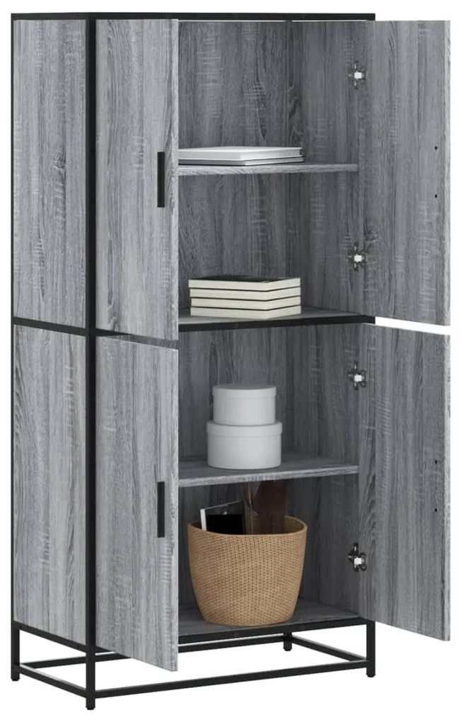vidaXL Dulap nalt gri sonoma 68x35x139 cm lemn prelucrat