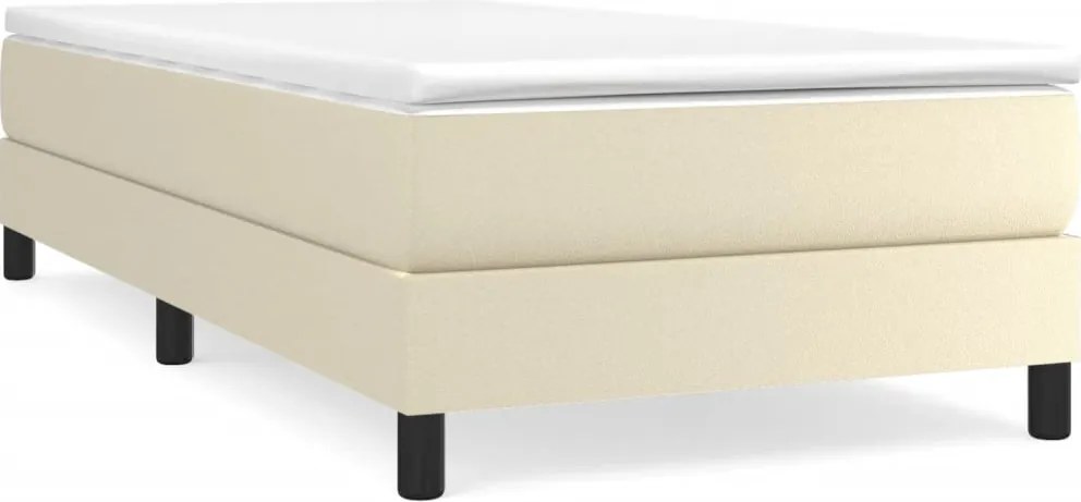 vidaXL Cadru de pat cu arcuri, crem, 80x200 cm, piele ecologică