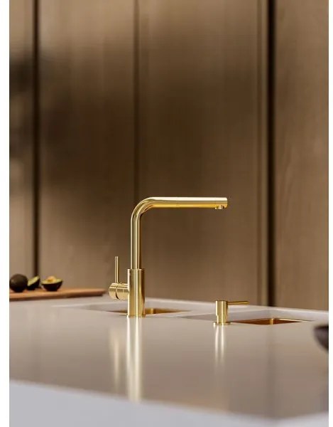 Baterie chiuveta cu capat extractibil, bronz Bronz