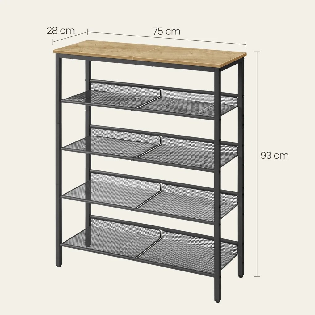 Pantofar TAYLOR ARTISAN cu structura neagra, 4 rafturi