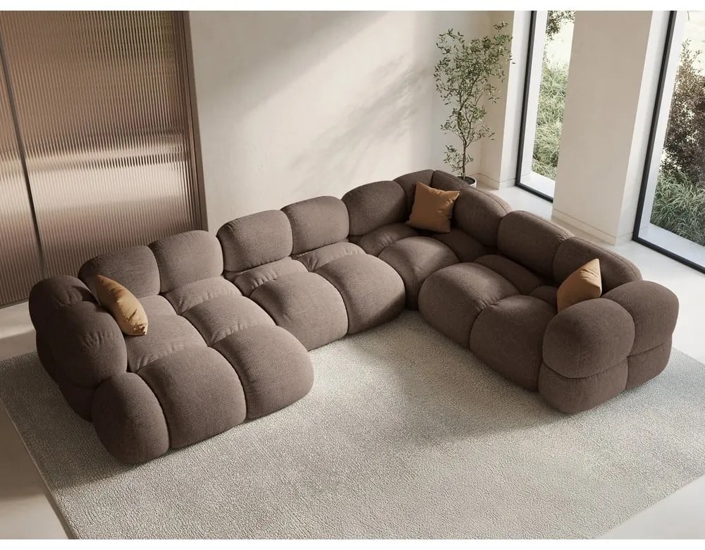 Colțar maro (cu colț pe partea dreaptă/în formă de "U") Loretto – Cosmopolitan Design