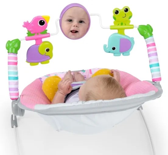 Leagăn cu vibrații pentru bebeluși PINK PARADISE Bright Starts