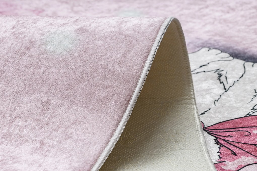BAMBINO 2185 covor lavabil Balerina, pisicuta pentru copii anti-alunecare roz - SECUNDAR-COTATI PRODUSUL