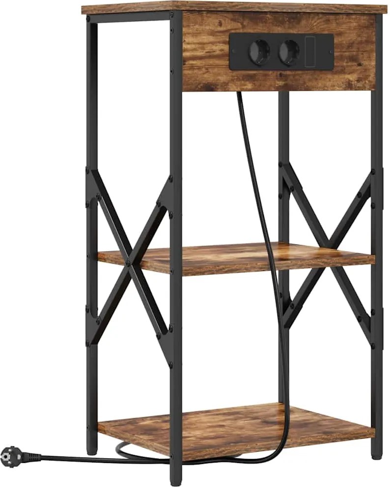 vidaXL Dulap de noapte Stejar fumuriu 41 x 31 x 76 cm Lemn compozit