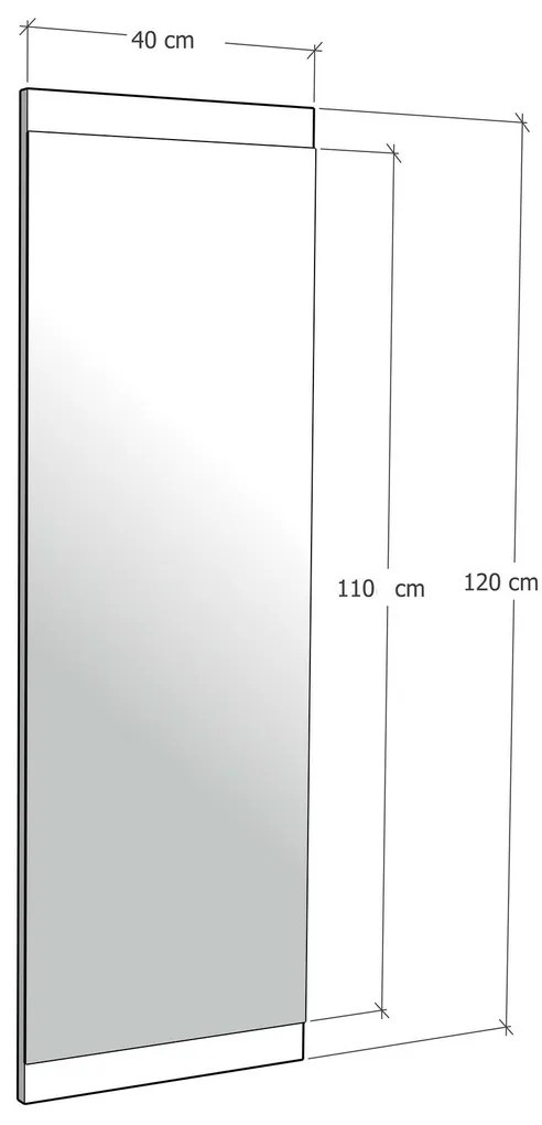 Oglindă Siyah 40 x 120 cm