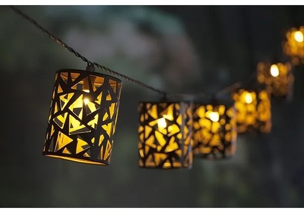 Instalație LED solară 10xE12/3,65m IP44 alb cald