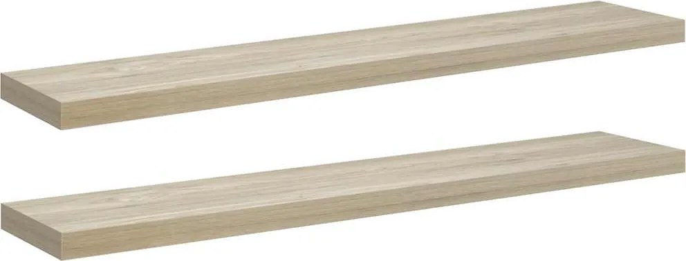 vidaXL Rafturi perete suspendate, 2 buc., stejar, 120x23,5x3,8 cm, MDF