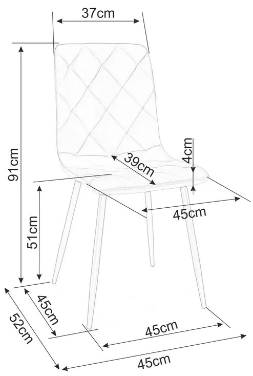 Scaun de bucaterie Jerry Velvet, gri