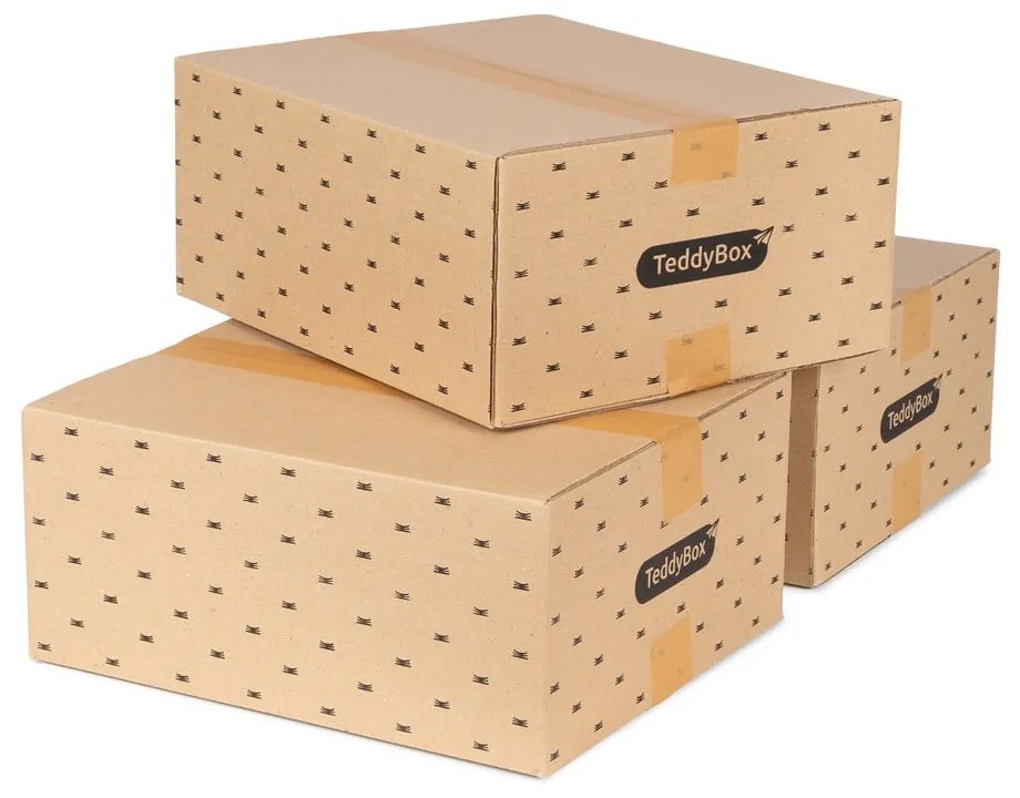 Set de 3 cutii de depozitare bej Compactor Teddy, 35 x 15 cm