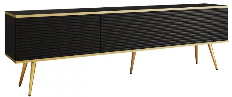 Dulap TV Onasewo II (Negru + auriu) . Promo -17%. 1106251
