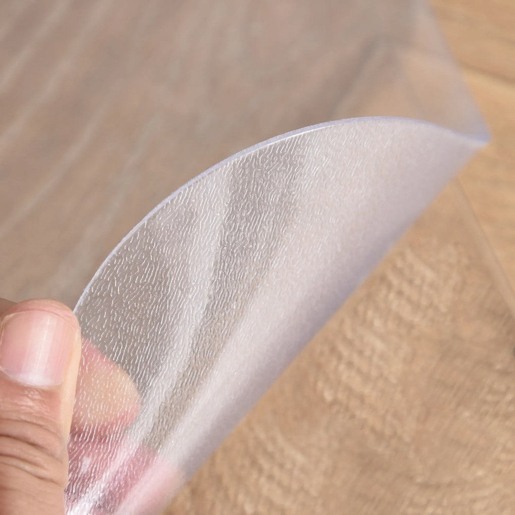 HOMCOM Covor de Protecție pentru Podea, Covoraș pentru Scaun Birou Anti-alunecare din Plastic pentru Podea, 90x120 cm, Transaprent | Aosom Romania