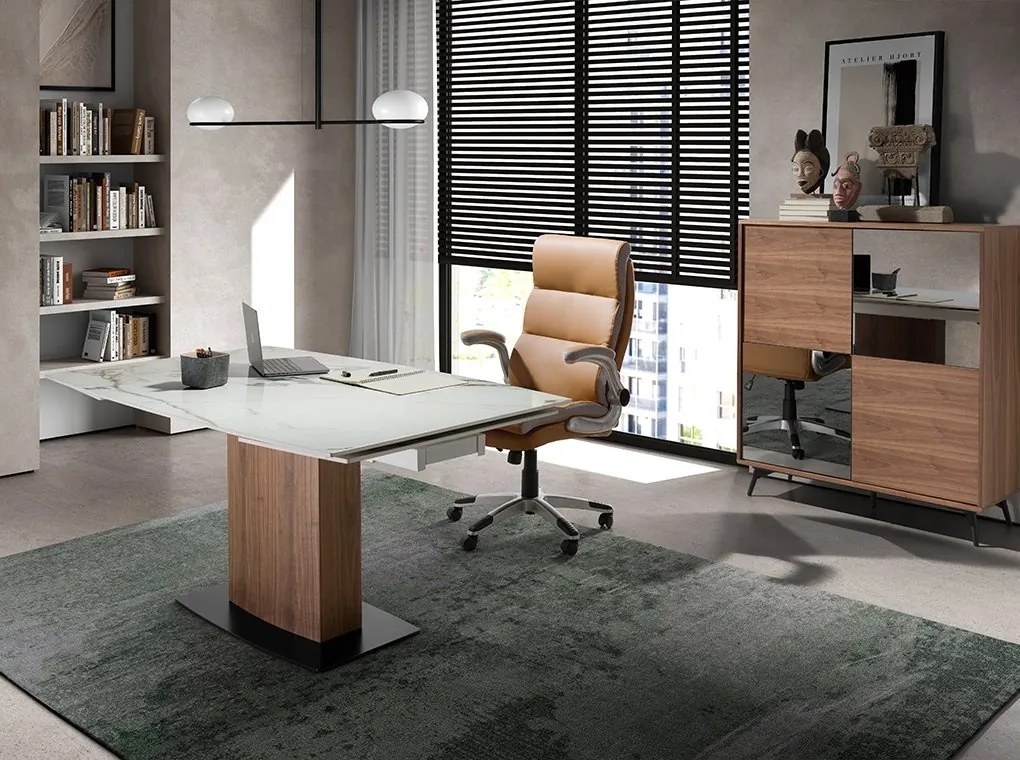 Masa extensibila deosebita design LUX Porcelain Marble 160-240cm