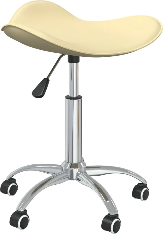 vidaXL Scaun de birou, crem, piele ecologică