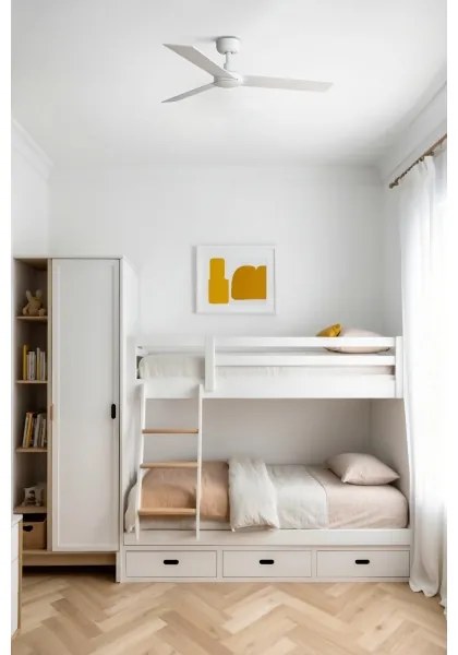 Ventilator de tavan FARO 34295WT RUDDER S alb d. 106 cm Wi-Fi Tuya + telecomandă