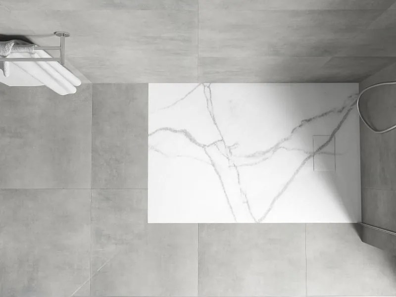 Mexen Hugo receasa dreptunghiulară SMC 100 x 80 cm, piatră albă - 42158010