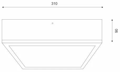 Plafonieră OAK SQUARE 2xE27/15W/230V 31x31 cm stejar/negru