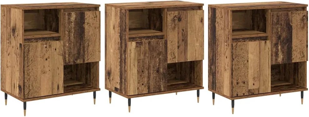 vidaXL Bufeturi 3 pcs Lemn vechi 180 x 35 x 70 cm Lemn compozit