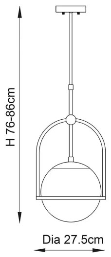 Endon 90844 - Lustră pe tijă ONTARIO 1xE27/10W/230V alamă