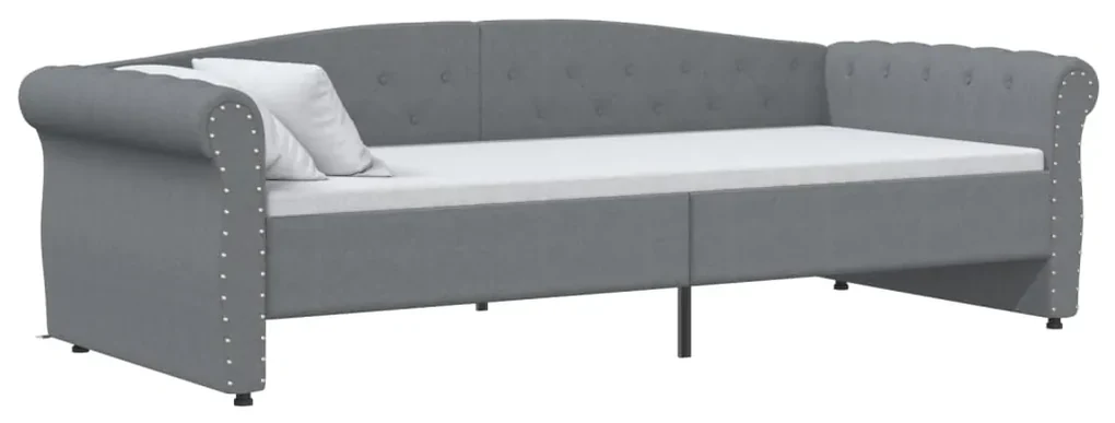 337214 vidaXL Pat de zi, gri deschis, 90x200 cm, textil, USB