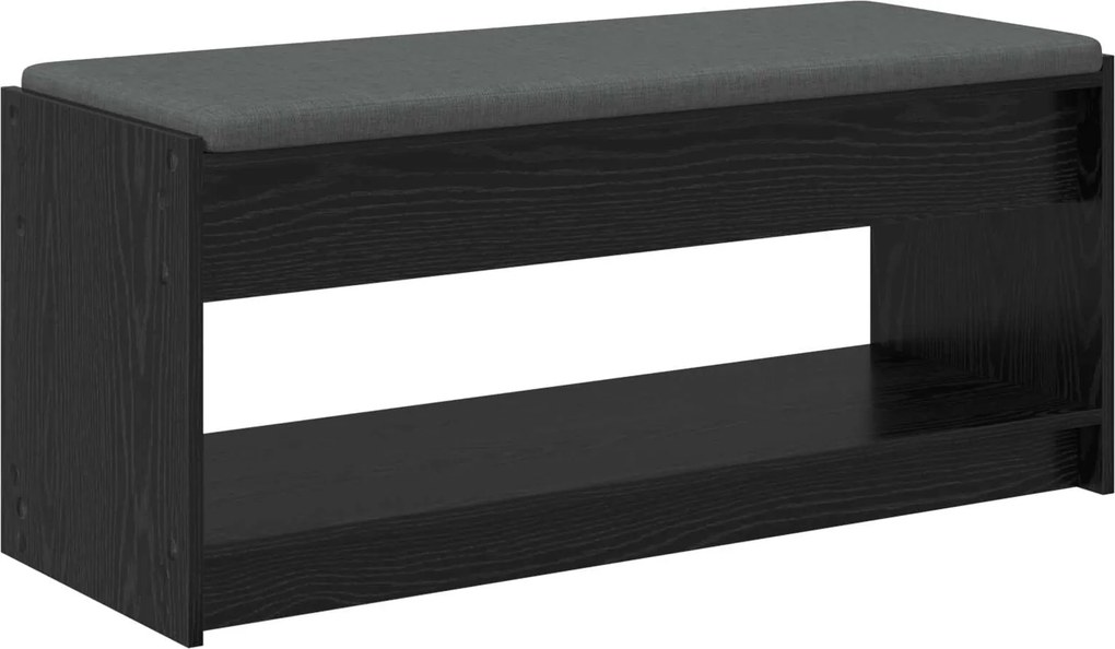 vidaXL Bancă pentru hol cu pernă cu raft Stejar Negru 103 x 38 x 45 cm