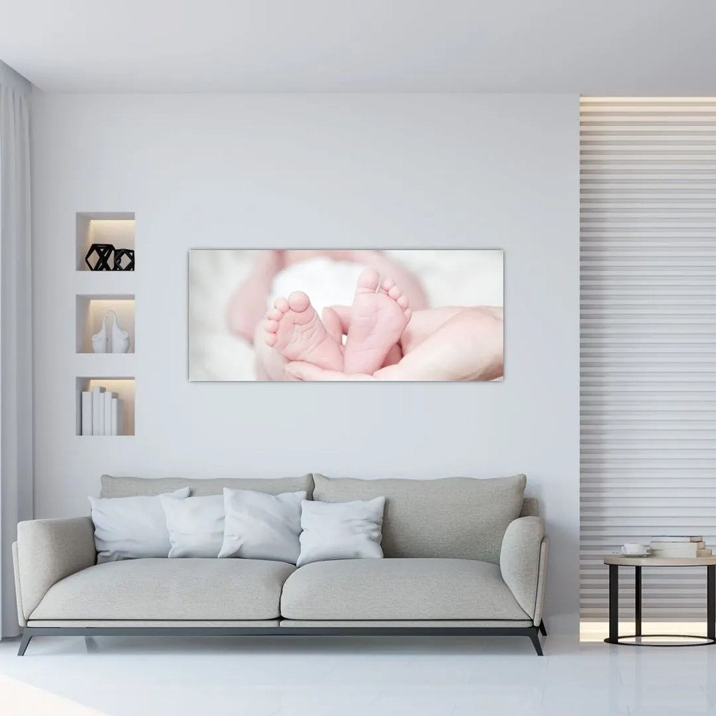 Tablou cu piciorușele de copilaș (120x50 cm)