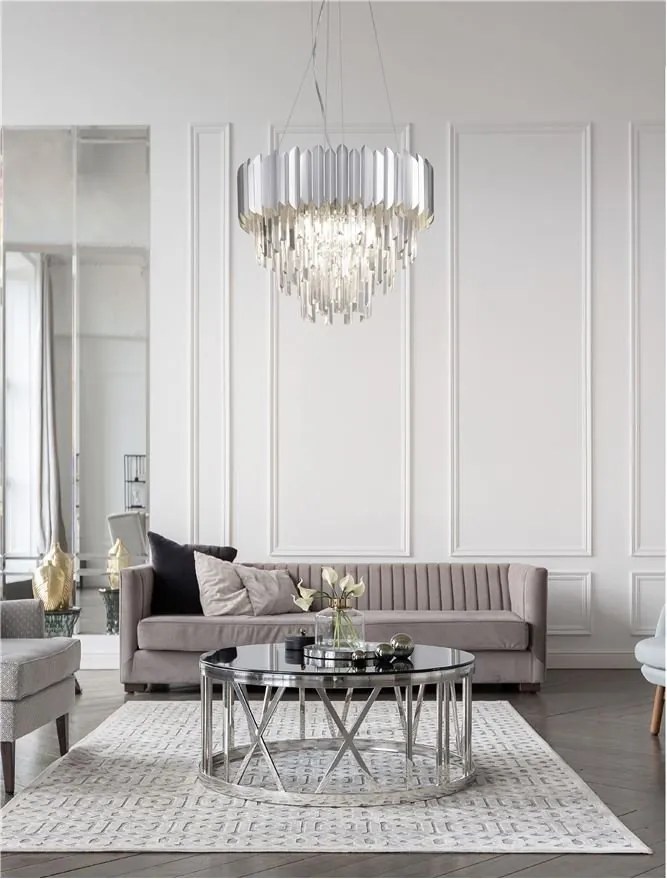 Lustra suspendata design elegant MAGNOLIA crom