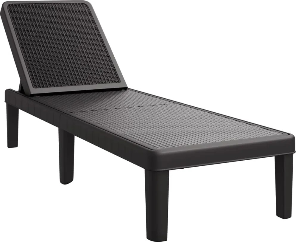 vidaXL Șezlong reglabil în înălțime în 4 direcții, 155,5x57x28 cm, PP