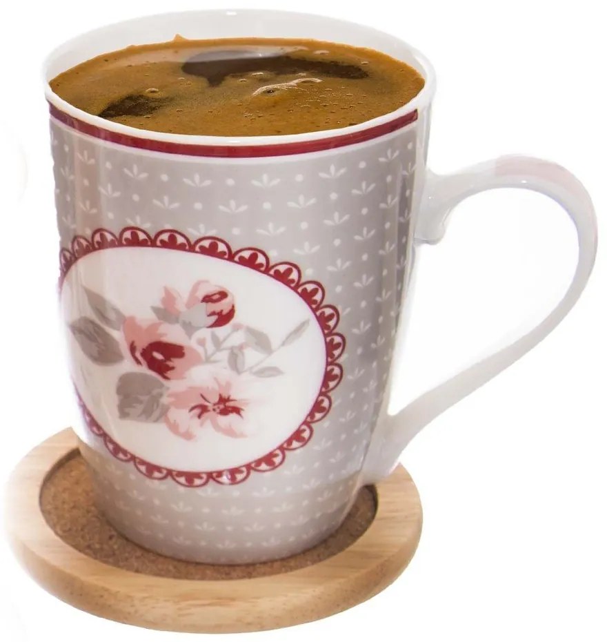 Coasters în culoare naturală cu suport 6 buc. din lemn – Orion