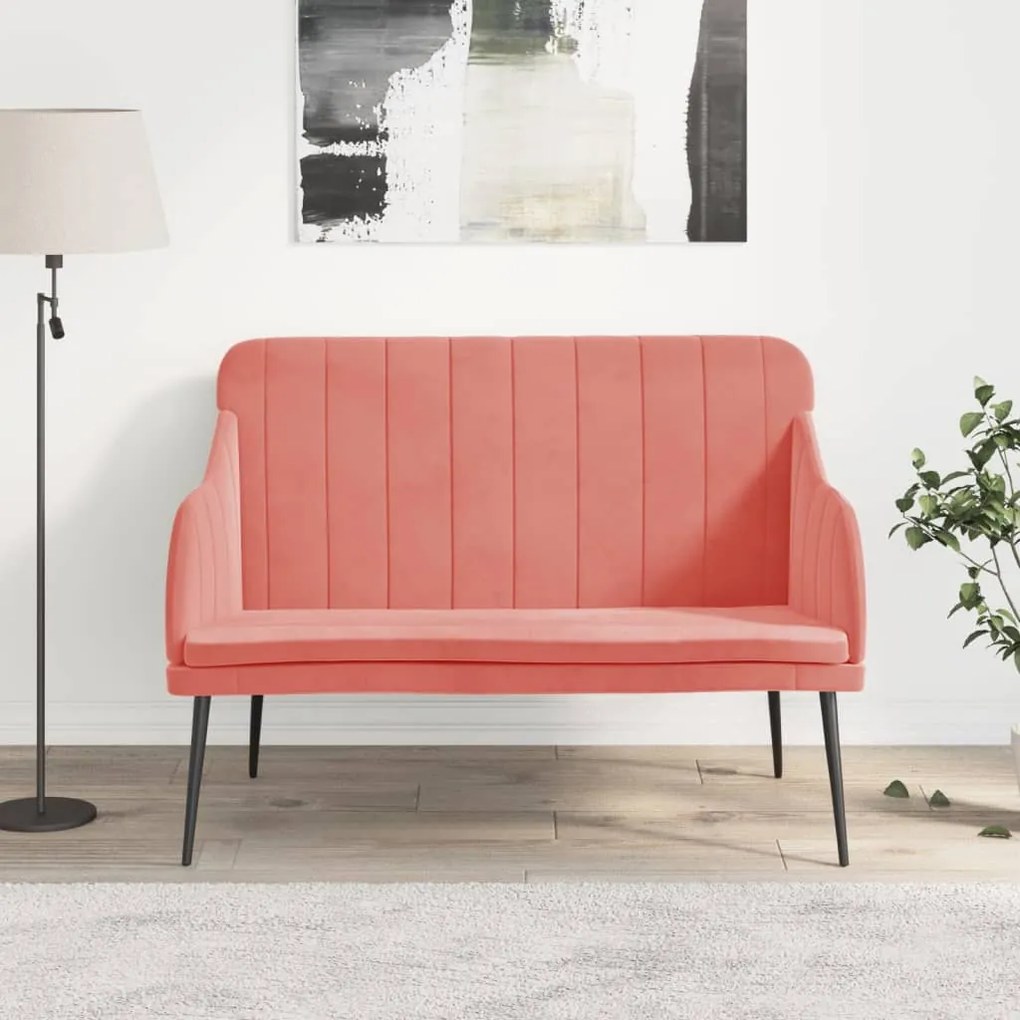 351467 vidaXL Bancă, roz, 110x76x80 cm, catifea