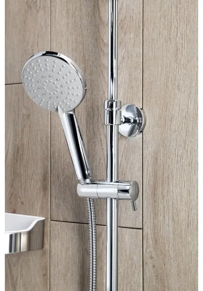 Set de duș cu baterie termostatică Aqualine LIGA crom lucios