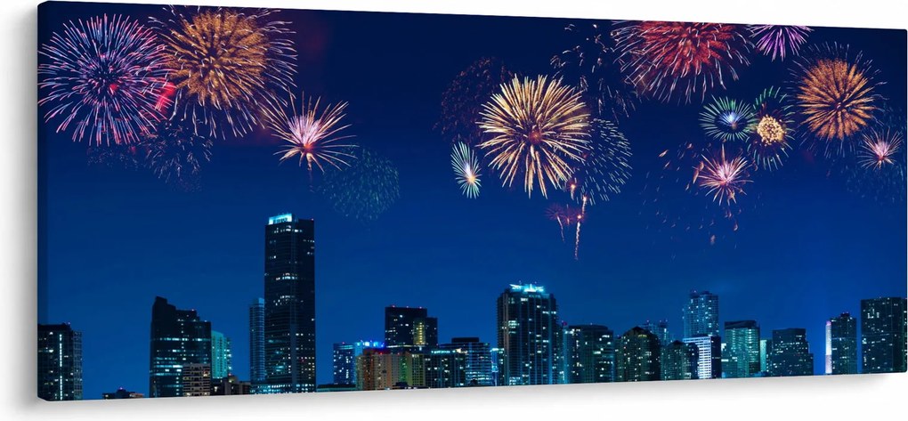 Tablou - Artificii in Miami (120x50 cm)