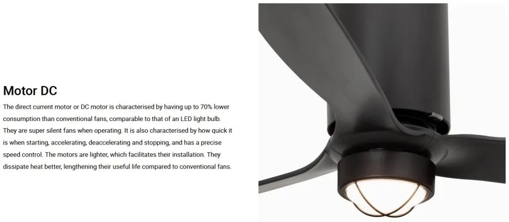 Lustra cu Ventilator si telecomanda TUBE negru mat