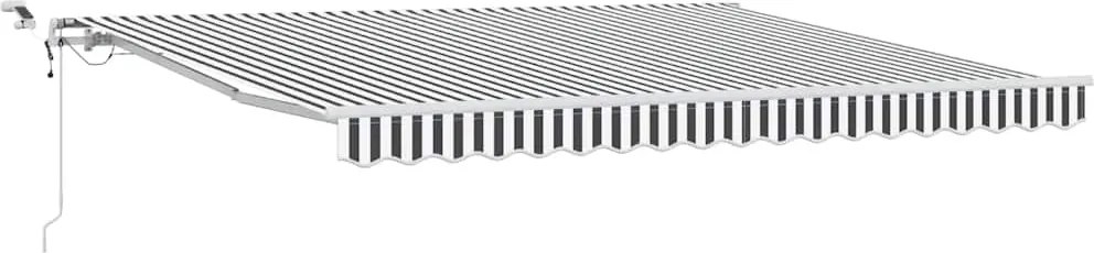 vidaXL Copertină retractabilă automat cu LED, antracit/alb, 400x300 cm