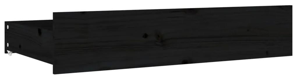 Sertare pentru pat, 4 buc., negru, lemn masiv de pin Negru, 95 x 57 x 18 cm