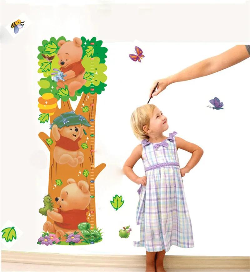 Autocolant de perete "Metru pentru copii - Ursulețul Pu" 70x25 cm