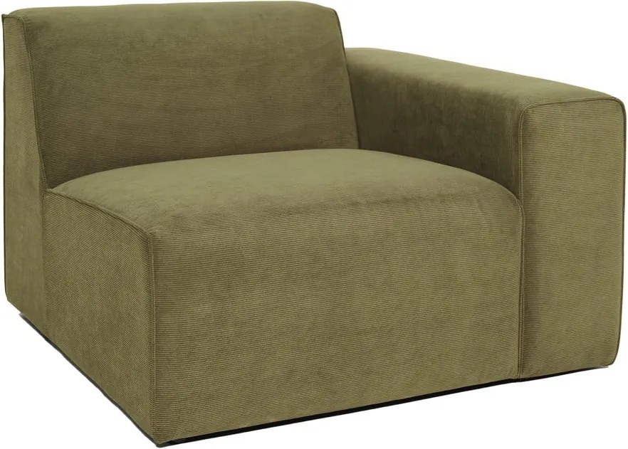 Modul pentru canapea verde din catifea reiată (partea dreaptă) Sting - Scandic