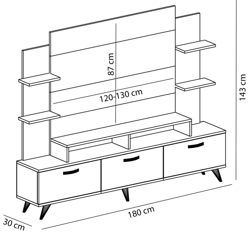Mobilier living Ding (alb + nuc). 1102076