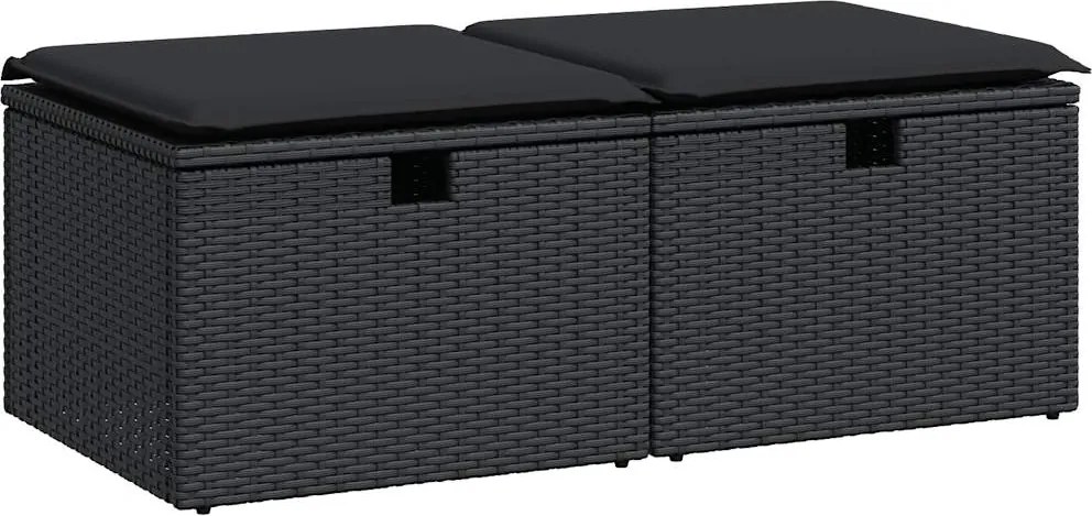 vidaXL Set mobilier de grădină cu perne, 2 piese poliratan/lemn acacia