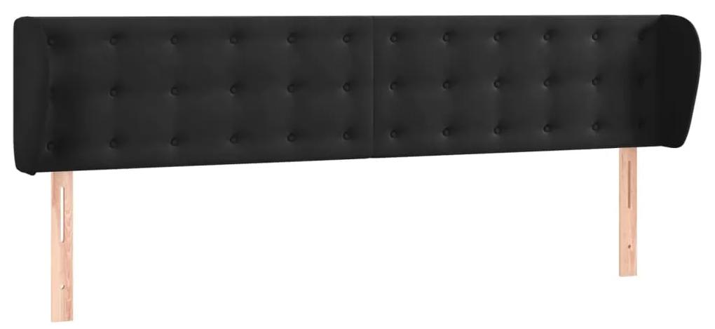 3117640 vidaXL Tăblie de pat cu aripioare negru 183x23x78/88 cm catifea