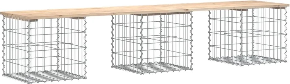 vidaXL Bancă de grădină, design gabion, 203x44x42cm, lemn masiv de pin
