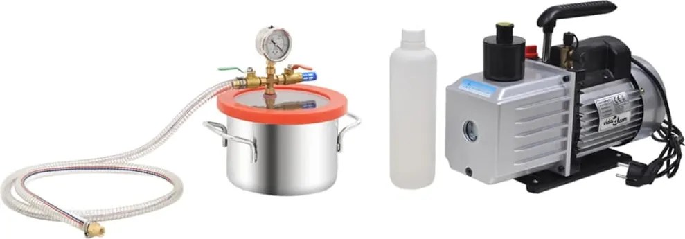 vidaXL Cameră de vid cu pompă în 2 trepte, 3,7 L