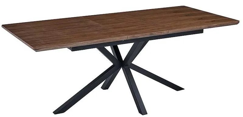 Masă de bucătărie Hull, nuc / negru