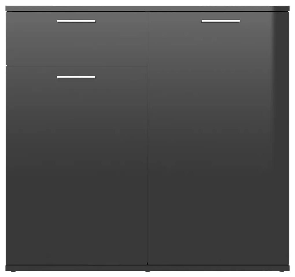 Servanta, negru extralucios, 80x36x75 cm, PAL 1, negru foarte lucios, 80 x 36 x 75 cm