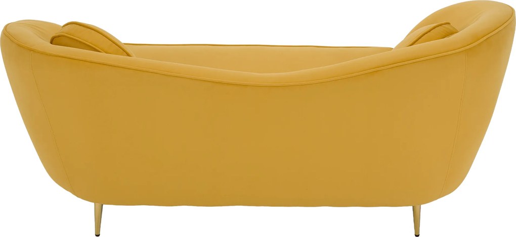 Canapea cu 2 locuri de design, ţesătură Velvet galbenă/gold crom auriu, EZIO TYP 2