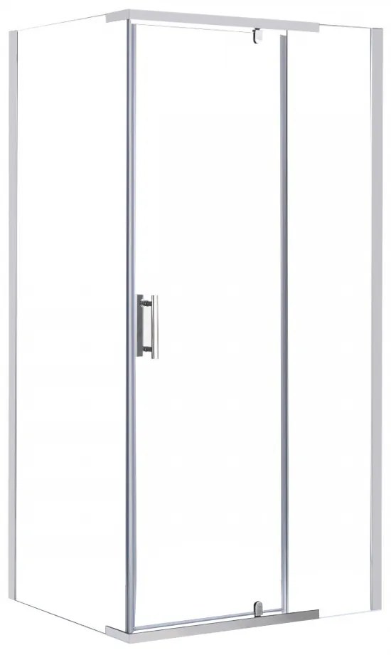 Cabină de duș asimetrică Leziter GALS80100 Galatro cu ușă batantă, 80x100x195 cm