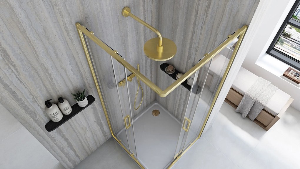 Cabina de dus Rea City 80x80 cm Gold Brush