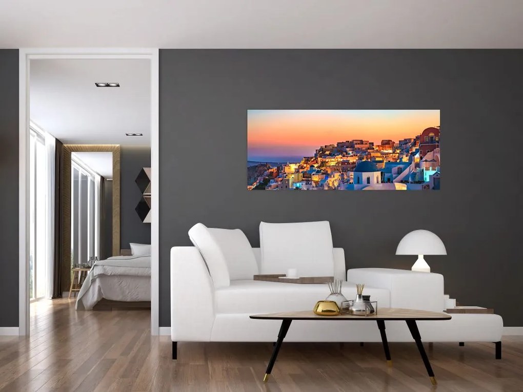Tablou - Santorini în amurg (120x50 cm)