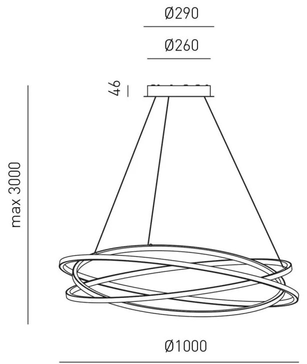 Lustra LED circulara design modern ATIA 100cm alb sau negru