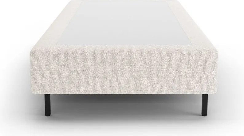 Pat crem tapițat fără tăblie 90x200 cm Whale – Micadoni