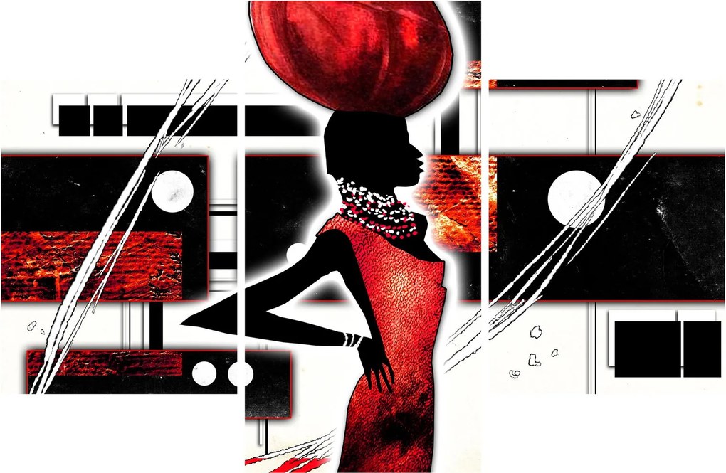 Tablou picuturii cu damă străveche (90x60 cm)
